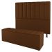 Kit Cabeceira e Baú Cama Box Casal Cora 140cm Suede Terracota - Desk Design