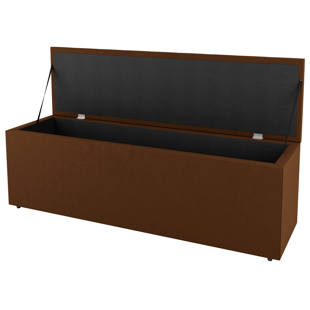 Kit Cabeceira e Baú Cama Box Casal Cora 140cm Suede Terracota - Desk Design