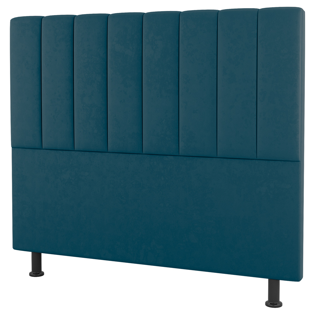 Kit Cabeceira e Baú Cama Box Casal Cora 140cm Suede Turquesa - Desk Design