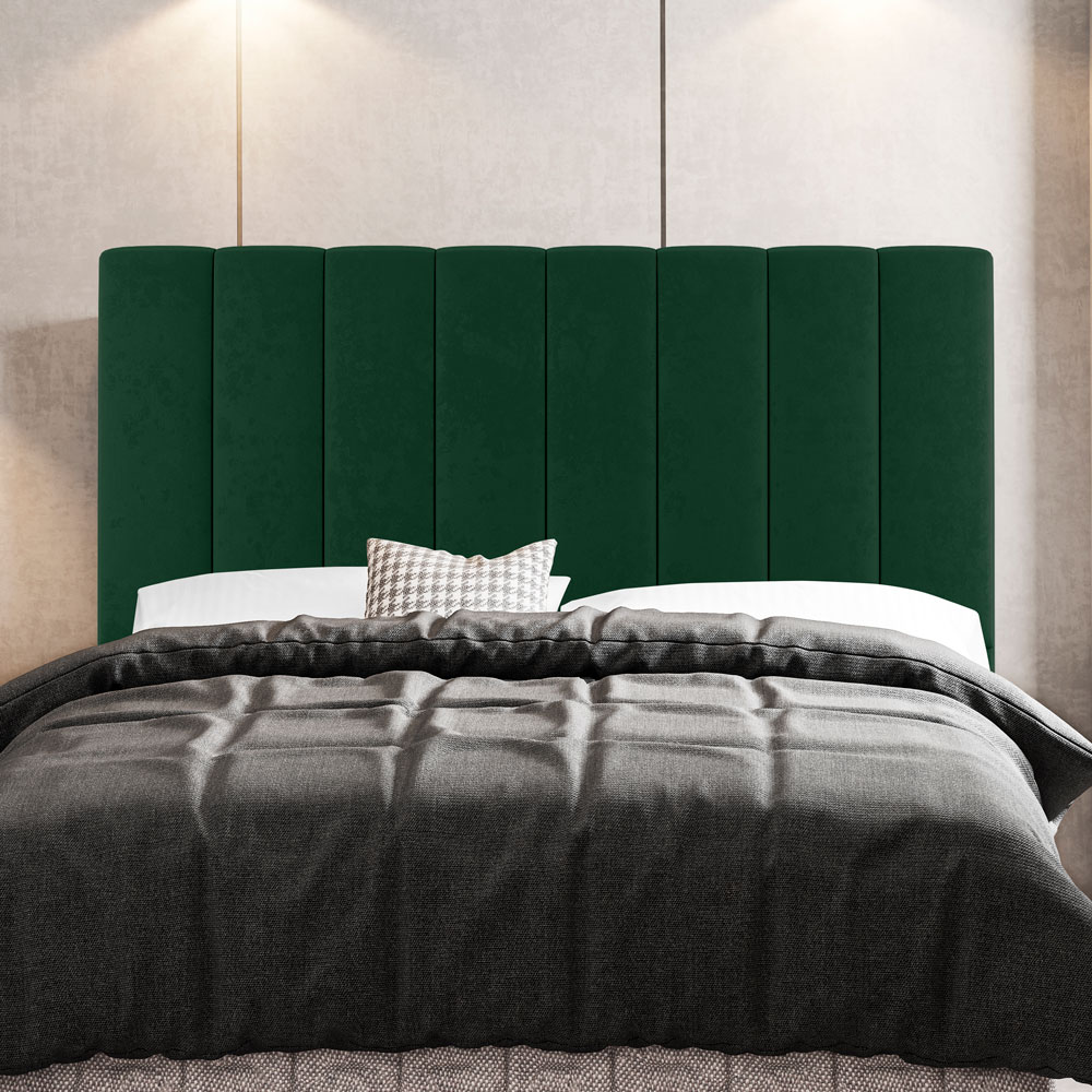 Kit Cabeceira e Baú Cama Box Casal Cora 140cm Suede Verde - Desk Design