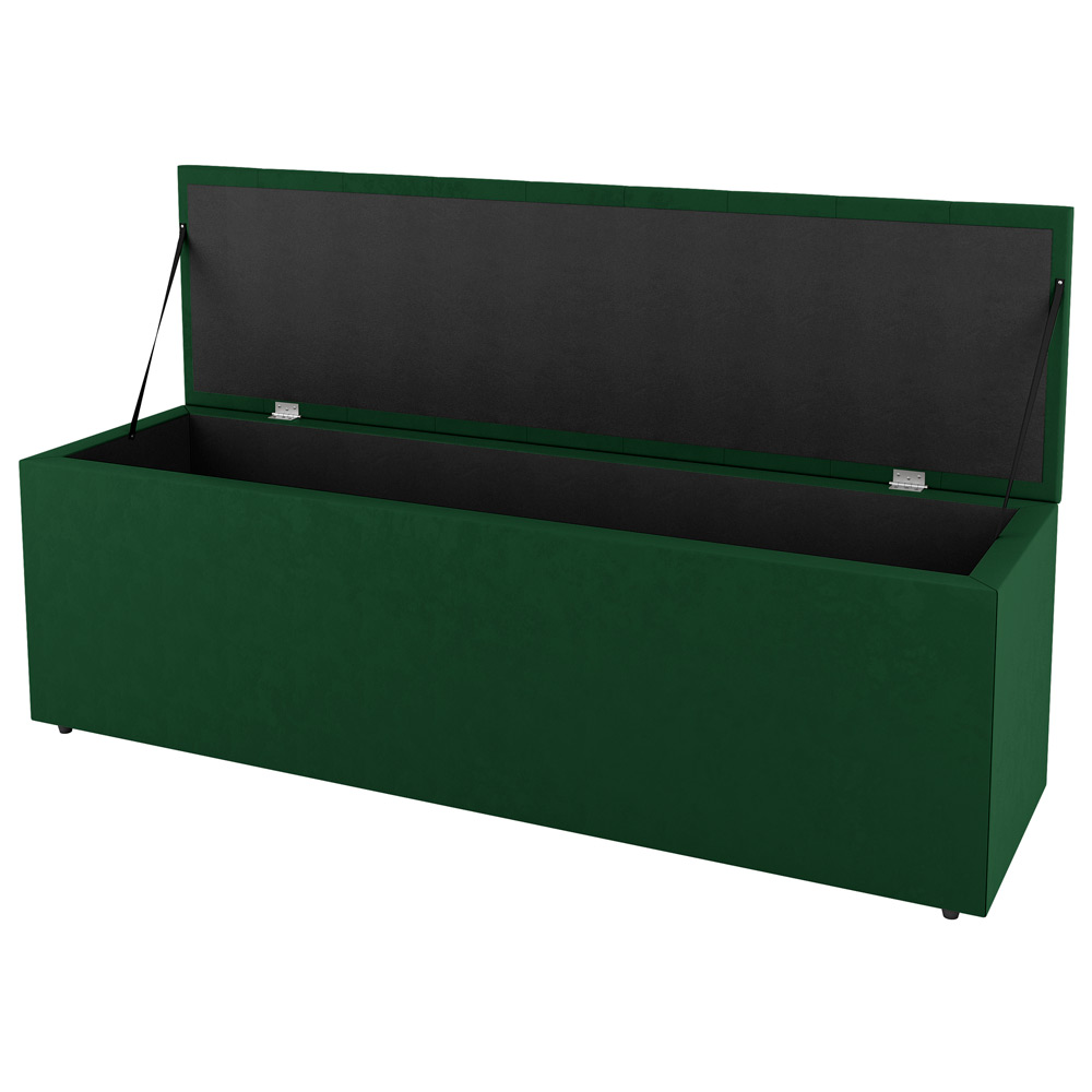 Kit Cabeceira e Baú Cama Box Casal Cora 140cm Suede Verde - Desk Design