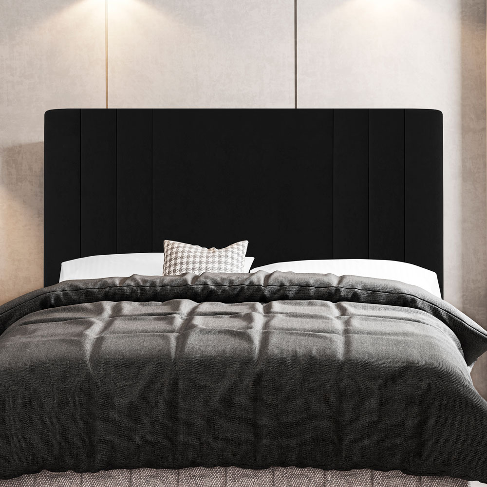 Kit Cabeceira e Baú Cama Box Casal Grace 140cm Sintético Preto - Desk Design