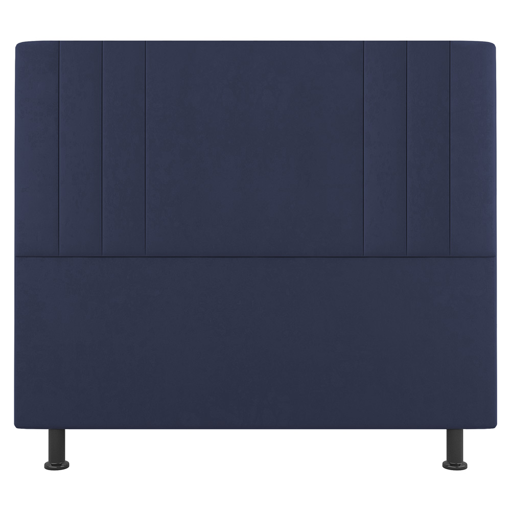 Kit Cabeceira e Baú Cama Box Casal Grace 140cm Suede Azul Marinho - Desk Design
