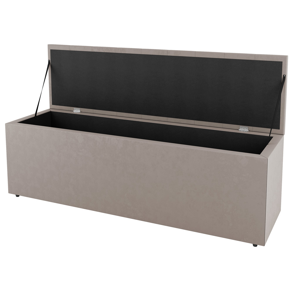 Kit Cabeceira e Baú Cama Box Casal Grace 140cm Suede Bege - Desk Design