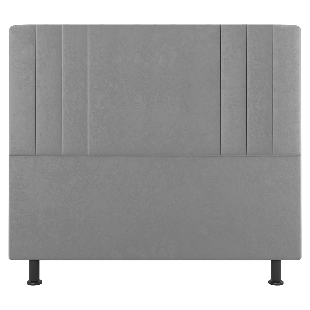 Kit Cabeceira e Baú Cama Box Casal Grace 140cm Suede Cinza Claro - Desk Design