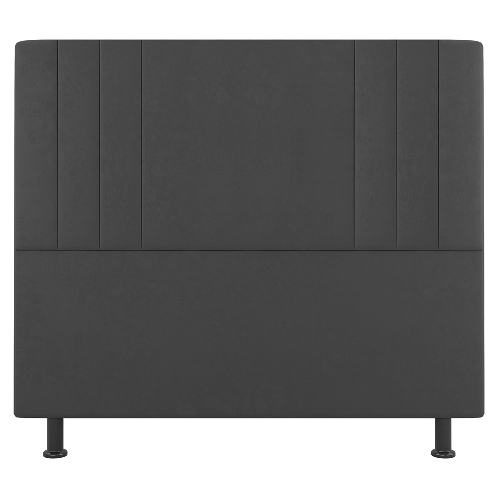 Kit Cabeceira e Baú Cama Box Casal Grace 140cm Suede Cinza Escuro - Desk Design
