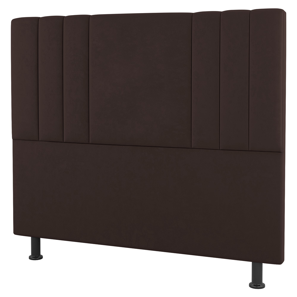 Kit Cabeceira e Baú Cama Box Casal Grace 140cm Suede Marrom - Desk Design
