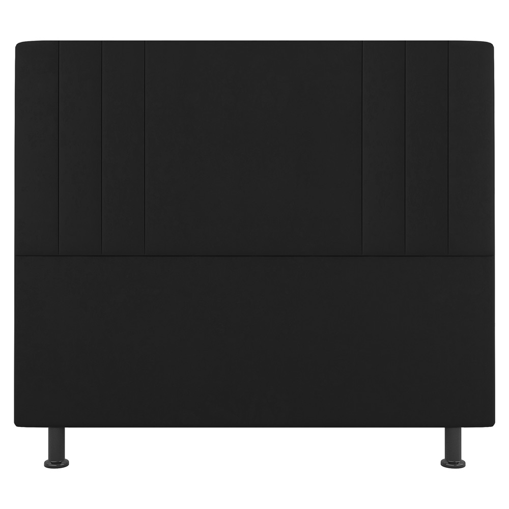 Kit Cabeceira e Baú Cama Box Casal Grace 140cm Suede Preto - Desk Design