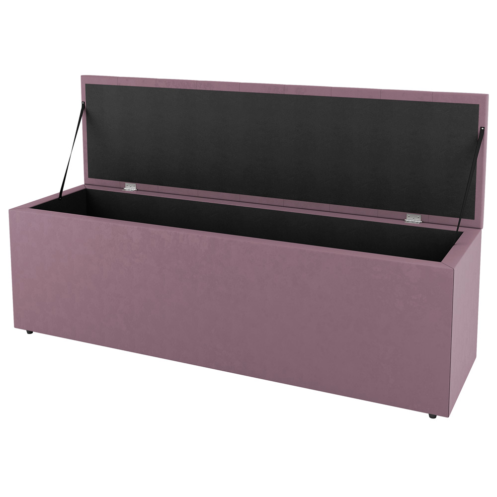 Kit Cabeceira e Baú Cama Box Casal Grace 140cm Suede Rosé - Desk Design