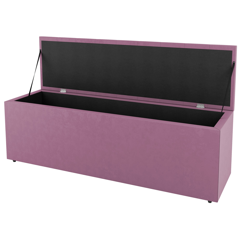 Kit Cabeceira e Baú Cama Box Casal Grace 140cm Suede Rosa - Desk Design