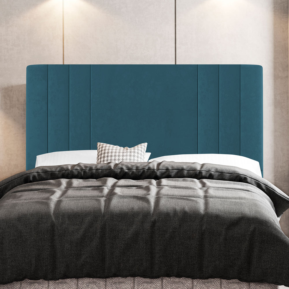 Kit Cabeceira e Baú Cama Box Casal Grace 140cm Suede Turquesa - Desk Design