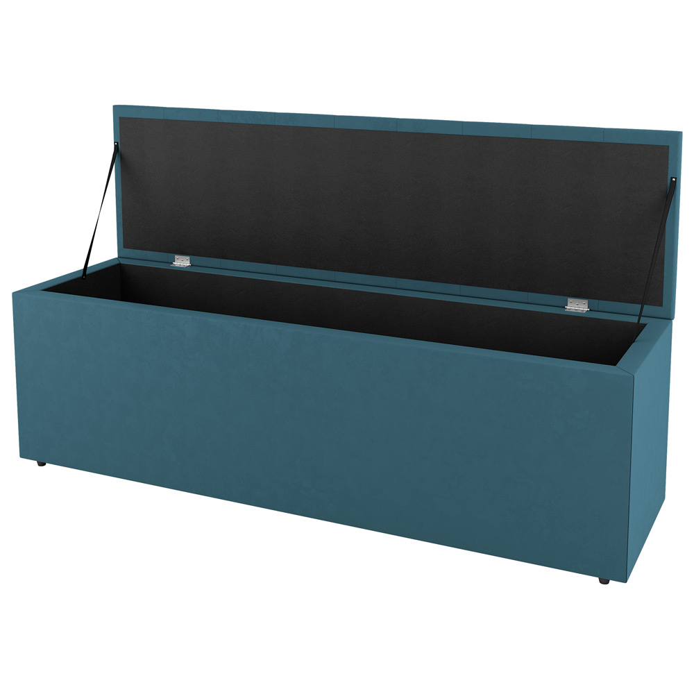 Kit Cabeceira e Baú Cama Box Casal Grace 140cm Suede Turquesa - Desk Design