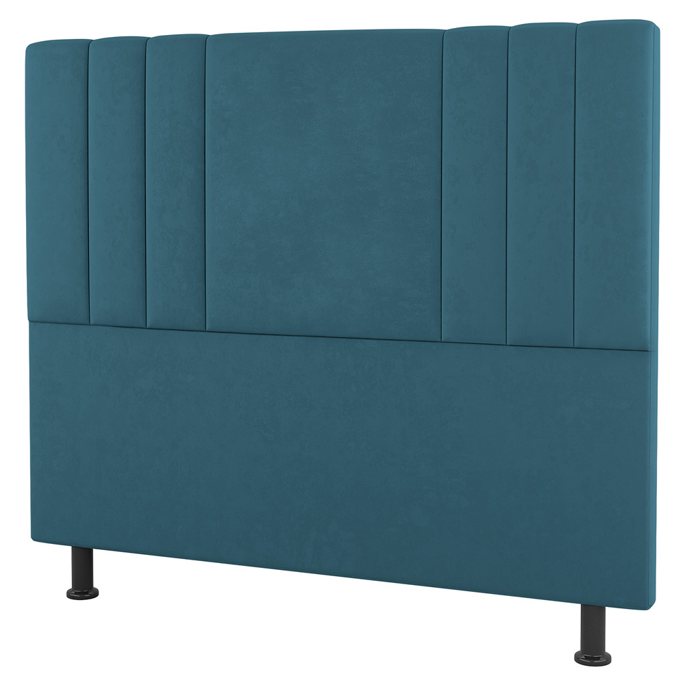 Kit Cabeceira e Baú Cama Box Casal Grace 140cm Suede Turquesa - Desk Design