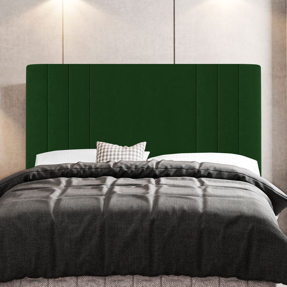 Kit Cabeceira e Baú Cama Box Casal Grace 140cm Suede Verde - Desk Design