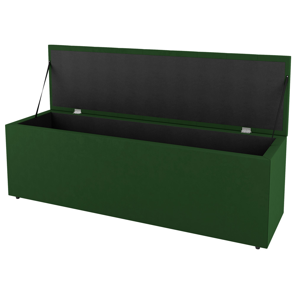 Kit Cabeceira e Baú Cama Box Casal Grace 140cm Suede Verde - Desk Design