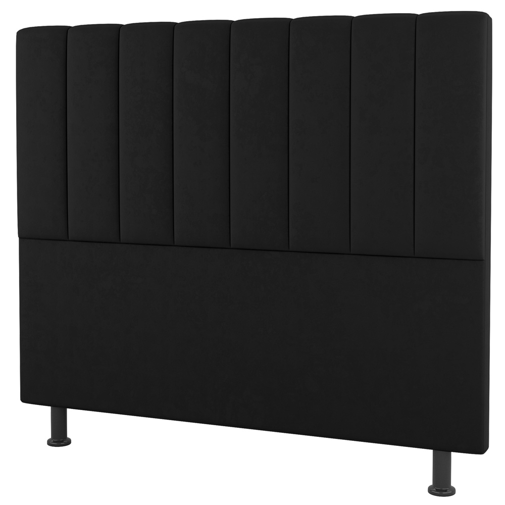 Kit Cabeceira e Baú Cama Box King Size Cora 195cm Suede Preto - Desk Design