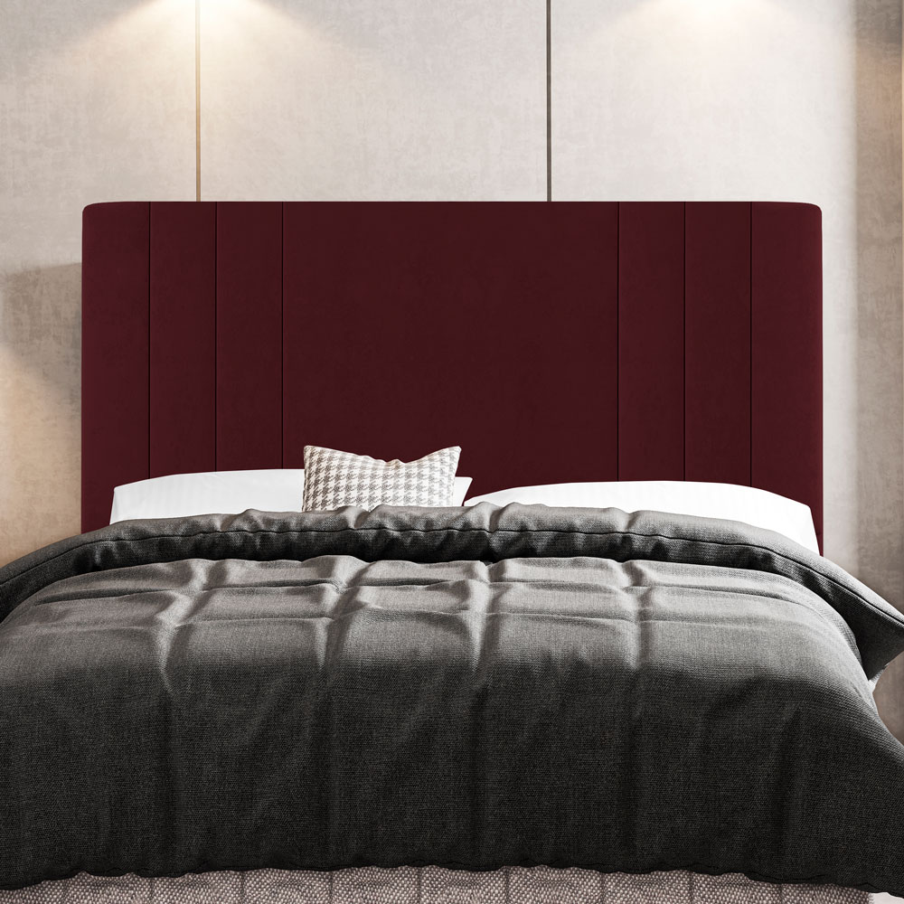 Kit Cabeceira e Baú Cama Box King Size Grace 195cm Suede Bordô - Desk Design