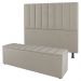 Kit Cabeceira e Baú Cama Box Queen Size Cora 160cm Suede Bege - Desk Design