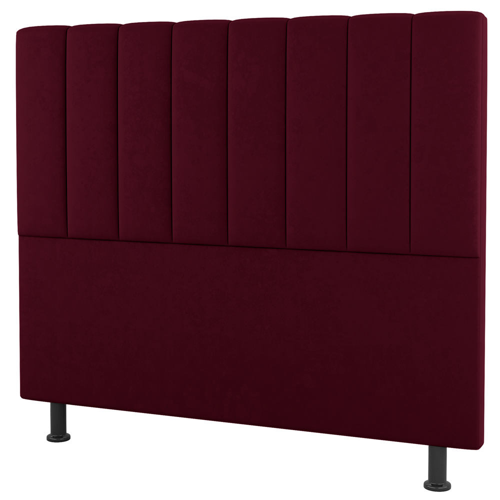 Kit Cabeceira e Baú Cama Box Solteiro Cora 90cm Suede Bordô - Desk Design