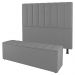 Kit Cabeceira e Baú Cama Box Solteiro Cora 90cm Suede Cinza Claro - Desk Design