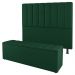 Kit Cabeceira e Baú Cama Box Solteiro Cora 90cm Suede Verde - Desk Design