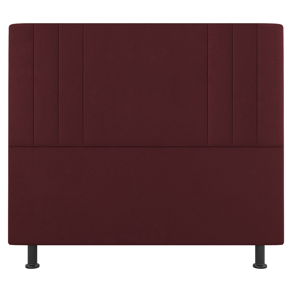 Kit Cabeceira e Baú Cama Box Solteiro Grace 90cm Suede Bordô - Desk Design