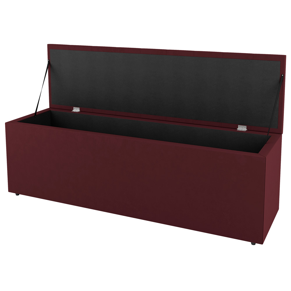 Kit Cabeceira e Baú Cama Box Solteiro Grace 90cm Suede Bordô - Desk Design