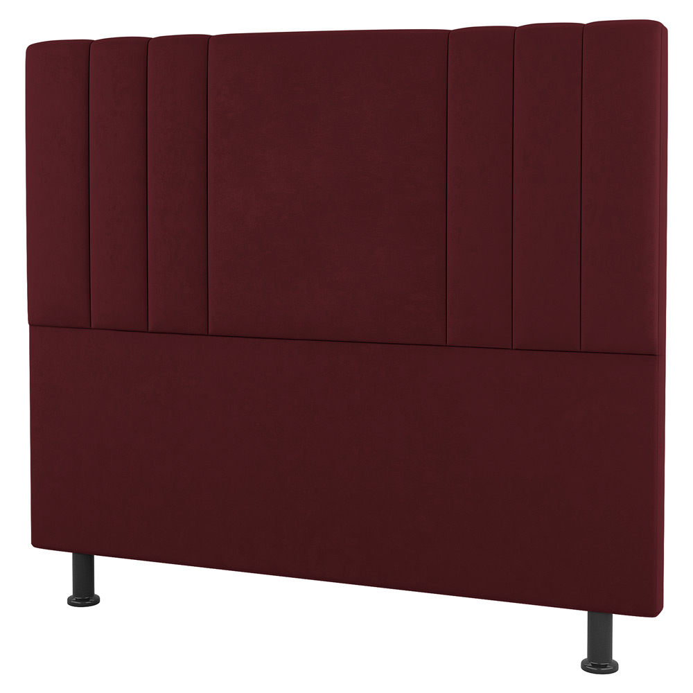 Kit Cabeceira e Baú Cama Box Solteiro Grace 90cm Suede Bordô - Desk Design