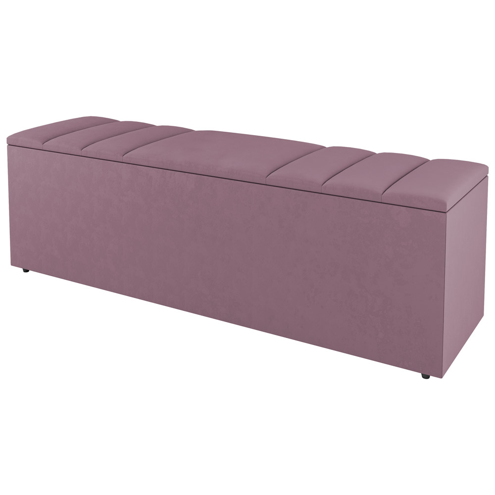 Kit Cabeceira e Baú Cama Box Solteiro Grace 90cm Suede Rosé - Desk Design