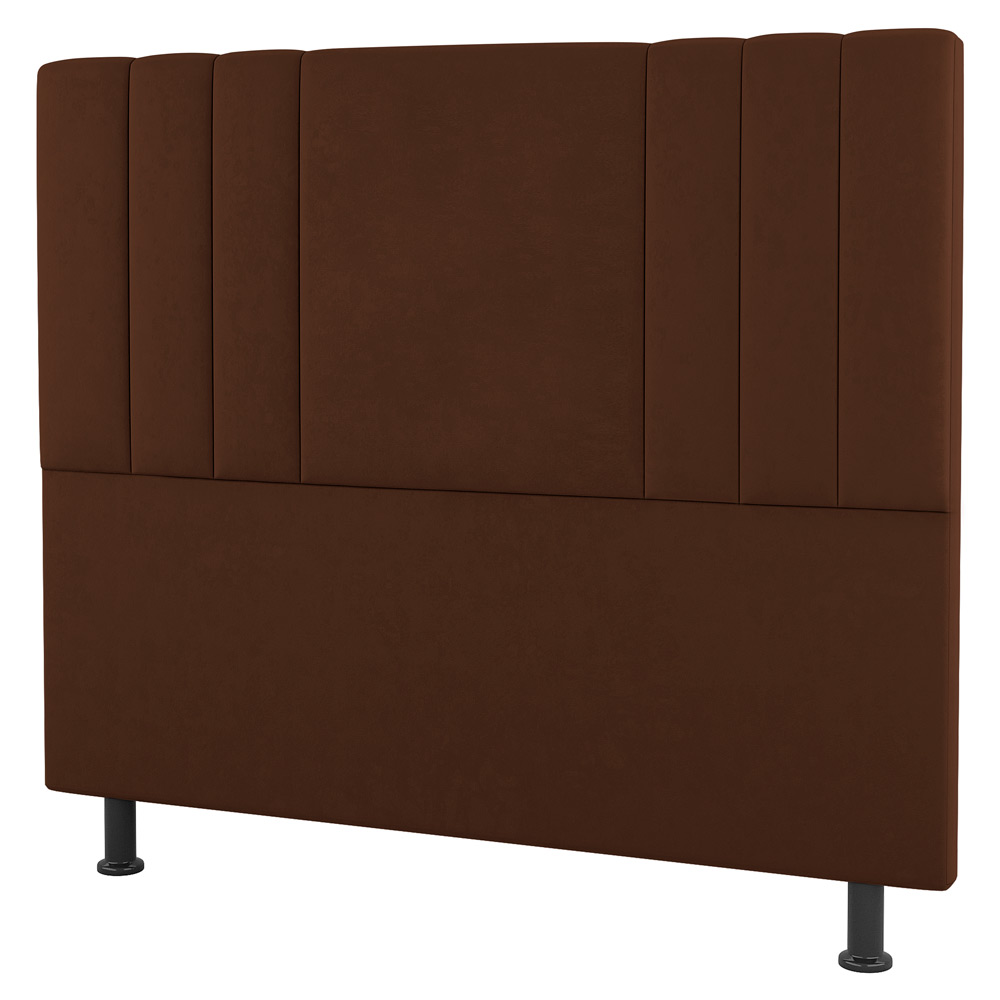 Kit Cabeceira e Baú Cama Box Solteiro Grace 90cm Suede Terracota - Desk Design