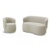 Kit Poltrona e Namoradeira Aisha Orgânica Bouclê Bege - Desk Design