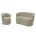 Kit Poltrona e Namoradeira Aisha Orgânica Suede Bege - Desk Design