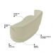 Kit Poltrona e Namoradeira Aisha Orgânica Suede Bege Claro - Desk Design