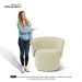 Kit Poltrona e Namoradeira Aisha Orgânica Suede Bege Claro - Desk Design