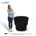 Kit Poltrona e Namoradeira Aisha Orgânica Suede Preto - Desk Design