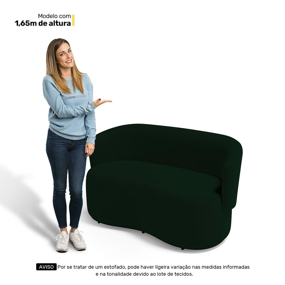 Kit Poltrona e Namoradeira Aisha Orgânica Veludo Verde Escuro - Desk Design