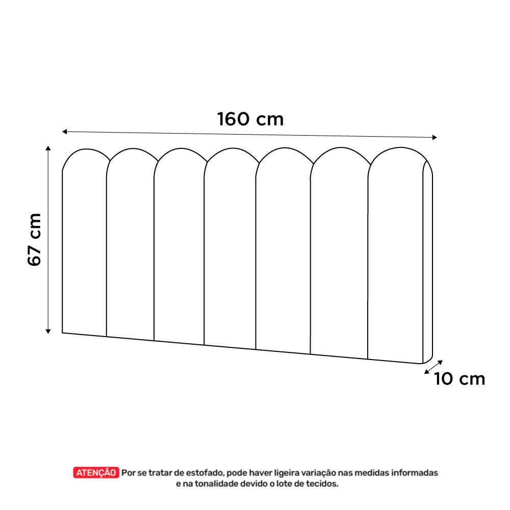 Painel Cabeceira Cama Box Casal Queen Size Lana 160cm Sintético Branco - Desk Design