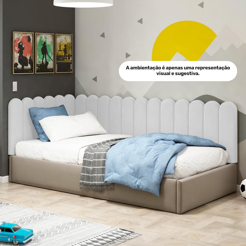 Painel Cabeceira Cama Box Casal Queen Size Lana 160cm Sintético Branco - Desk Design