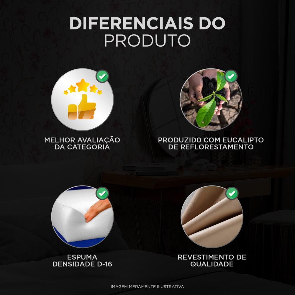 Painel Cabeceira Cama Box Casal Queen Size Lana 160cm Sintético Branco - Desk Design