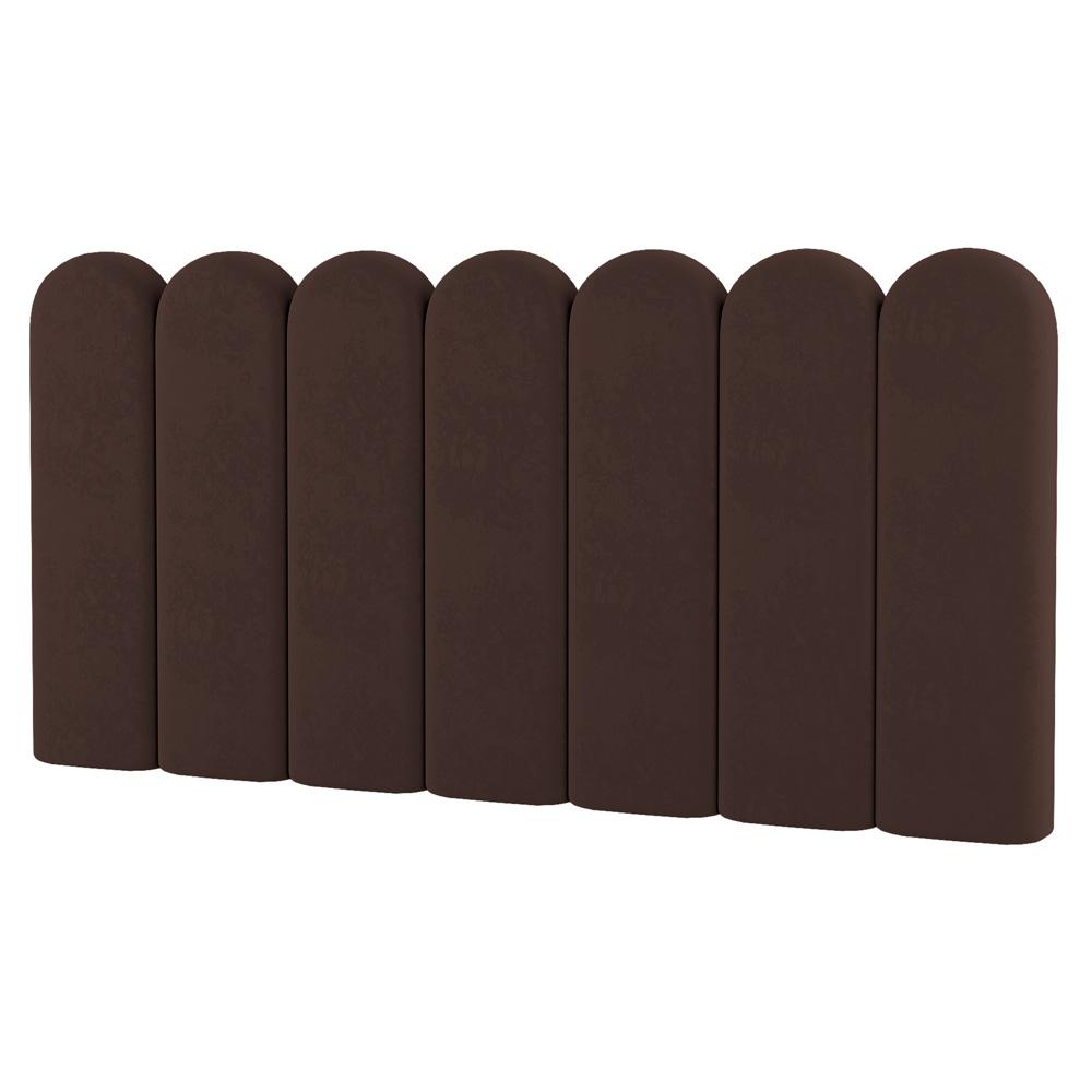Painel Cabeceira Cama Box Casal Queen Size Lana 160cm Suede Marrom - Desk Design