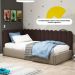 Painel Cabeceira Cama Box Casal Queen Size Lana 160cm Suede Marrom - Desk Design