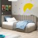Painel Cabeceira Cama Box Solteiro Lana 100cm Linho Bege - Desk Design