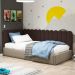 Painel Cabeceira Cama Box Solteiro Lana 100cm Linho Marrom - Desk Design