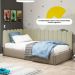 Painel Cabeceira Cama Box Solteiro Lana 100cm Sintético Bege - Desk Design