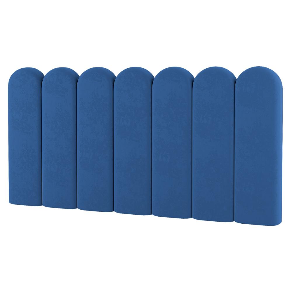 Painel Cabeceira Cama Box Solteiro Lana 100cm Suede Azul - Desk Design