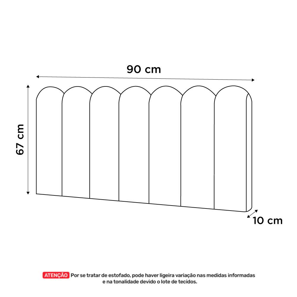 Painel Cabeceira Cama Box Solteiro Lana 90cm Suede Marrom - Desk Design
