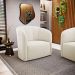 Poltrona Decorativa Living Abby Bouclê Bege - Desk Design