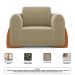 Poltrona Decorativa Living Bloom com Pés de Madeira Bouclê Bege - Desk Design