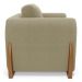 Poltrona Decorativa Living Bloom com Pés de Madeira Bouclê Bege - Desk Design
