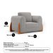 Poltrona Decorativa Living Bloom com Pés de Madeira Bouclê Cinza - Desk Design